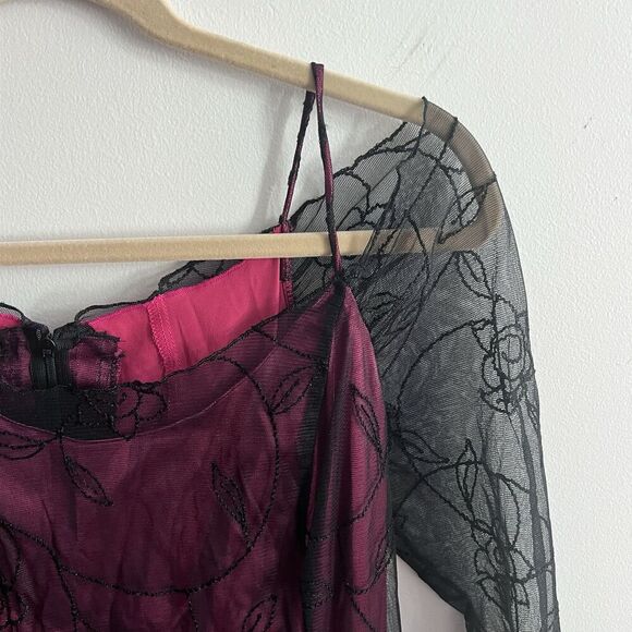 Michel Desjardins Maxi Lace Fairy Goth Dress Long Sleeve Y2K Vintage Romantic S? - Picture 6 of 15